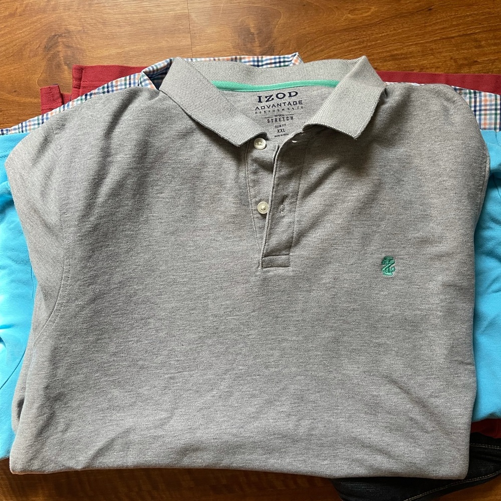 4 shirts, polos and one button down 45 for all.